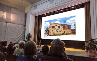 Matt Willey gives a presentation at the Rivian