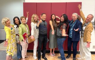 Professor Ken Lee poses with with students and Garden Club members